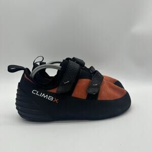 Mens Size 12 ClimbX Rock Climbing Black/Orange Shoes Sneakers